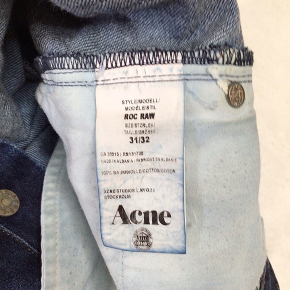 ACNE STUDIOS Men’s Roc Raw Denim Jeans Size 31 - Picture 9 of 10